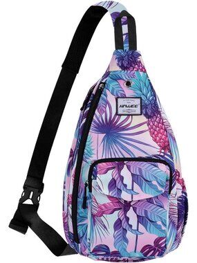 Women's Pineapple Colorful Resistant Sling Backpack For Adjustable Crossbody Bag
